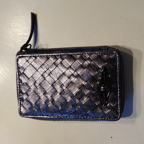 ELLIOT LUCCA Graphite Woven LeatherWallet/Phone - Picture 1 of 4